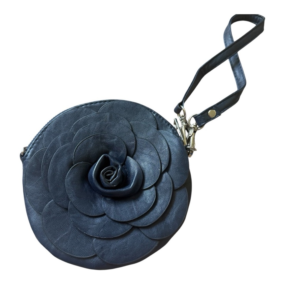 NEW* Vintage Chic Black Floral Wristlet Clutch